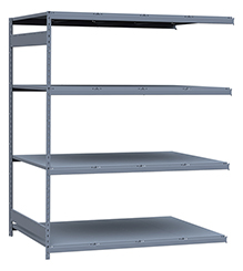 Medium Duty Mini-Rack Shelving - 72" W x 48" D x 87" H, Adder w/ 4 Shelves & Steel Decking