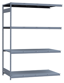 Medium Duty Mini-Rack Shelving - 72" W x 36" D x 99" H, Adder w/ 4 Shelves & Steel Decking