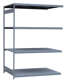 Medium Duty Mini-Rack Shelving - 72" W x 48" D x 99" H, Adder w/ 4 Shelves & Steel Decking