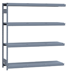 Heavy Duty Mini-Rack Shelving - 72" W x 18" D x 75"H, Adder w/ 4 Shelves & Steel Decking