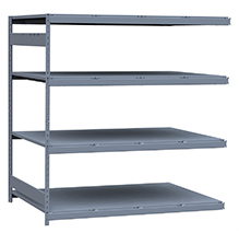 Heavy Duty Mini-Rack Shelving - 72" W x 48" D x 75"H, Adder w/ 4 Shelves & Steel Decking