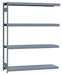 Heavy Duty Mini-Rack Shelving - 72" W x 18" D x 87" H, Adder w/ 4 Shelves & Steel Decking