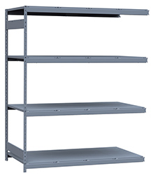 Heavy Duty Mini-Rack Shelving - 72" W x 36" D x 87" H, Adder w/ 4 Shelves & Steel Decking