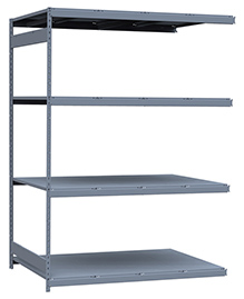 Heavy Duty Mini-Rack Shelving - 72" W x 48" D x 99" H, Adder w/ 4 Shelves & Steel Decking