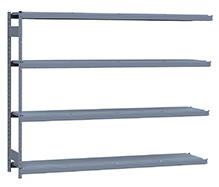 Heavy Duty Mini-Rack Shelving - 96" W x 18" D x 75"H, Adder w/ 4 Shelves & Steel Decking