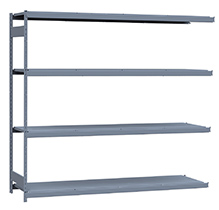 Heavy Duty Mini-Rack Shelving - 96" W x 24" D x 87" H, Adder w/ 4 Shelves & Steel Decking