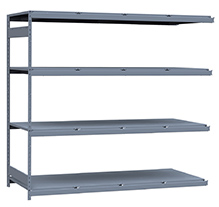 Heavy Duty Mini-Rack Shelving - 96" W x 36" D x 87" H, Adder w/ 4 Shelves & Steel Decking