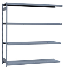 Heavy Duty Mini-Rack Shelving - 96" W x 24" D x 99" H, Adder w/ 4 Shelves & Steel Decking