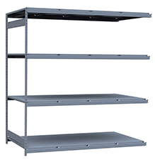 Heavy Duty Mini-Rack Shelving - 96" W x 48" D x 99" H, Adder w/ 4 Shelves & Steel Decking