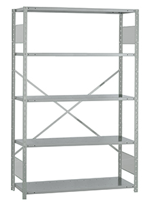 Open Steel Industrial Shelving - 48" W x 24" D x 87" H, 5-Shelf Starter, 600 lbs. cap. per shelf