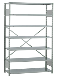 Open Steel Industrial Shelving - 48" W x 24" D x 75" H, 7-Shelf Starter, 600 lbs. cap. per shelf