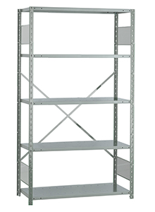 Open Steel Industrial Shelving - 42" W x 12" D x 75" H, 5-Shelf Starter, 650 lbs. cap. per shelf