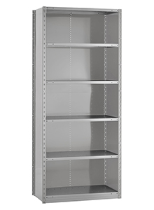 Closed Steel Industrial Shelving - 36" W x 18" D x 75" H, 6-Shelf Starter, 800 lbs. cap. per shelf