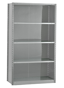 Closed Steel Industrial Shelving - 42" W x 18" D x 87" H, 5-Shelf Starter, 650 lbs. cap. per shelf