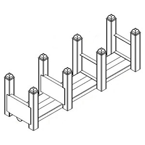Modular Stacking Rack - 44"W x 12"D x 13"H - 7,500 lb. Total Capacity