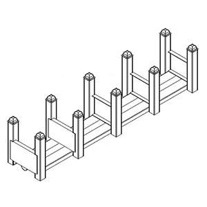 Modular Stacking Rack - 58"W x 12"D x 13"H - 10,000 lb. Total Capacity