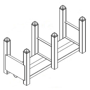Modular Stacking Rack - 36"W x 14"D x 17"H - 7,500 lb. Total Capacity