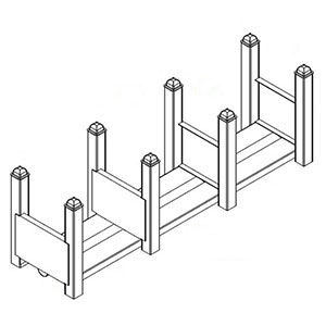 Modular Stacking Rack - 53"W x 14"D x 17"H - 11,250 lb. Total Capacity