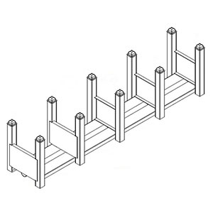 Modular Stacking Rack - 70"W x 14"D x 17"H - 15,000 lb. Total Capacity