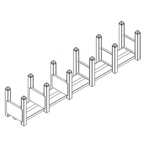 Modular Stacking Rack - 87"W x 14"D x 17"H - 18,750 lb. Total Capacity