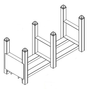 Modular Stacking Rack - 42"W x 15"D x 20"H - 11,200 lb. Total Capacity