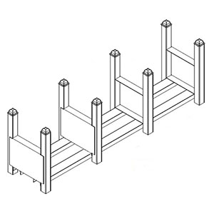 Modular Stacking Rack - 62"W x 15"D x 20"H - 16,800 lb. Total Capacity