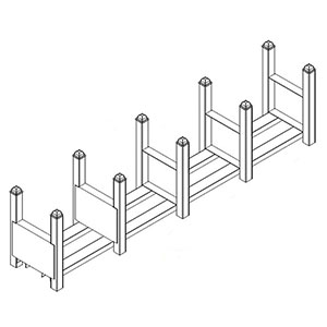 Modular Stacking Rack - 82"W x 15"D x 20"H - 22,400 lb. Total Capacity