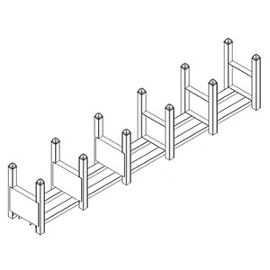 Modular Stacking Rack - 102"W x 15"D x 20"H - 28,000 lb. Total Capacity