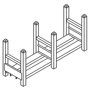 Modular Stacking Rack - 50"W x 16"D x 23"H - 15,000 lb. Total Capacity