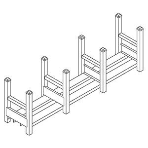 Modular Stacking Rack - 74"W x 16"D x 23"H - 22,500 lb. Total Capacity