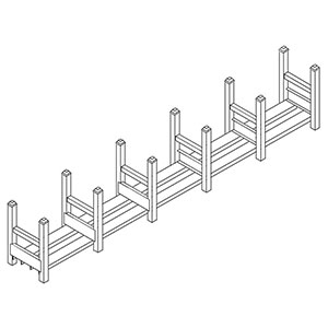 Modular Stacking Rack - 122"W x 16"D x 23"H - 37,500 lb. Total Capacity