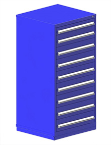 Rack Engineering Modular Cabinet with (1) 3-7/8", (8) 6-1/4" Drawers - 30"W x 27-3/4"D x 61-1/8"H