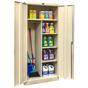 Steel Cabinet - 36"W x 18"D x 78"H w/ Coat Rod & 4 Shelves