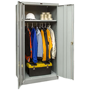 Antimicrobial Cabinet w/ Coat Rod & Shelf - 36"W x 18"D x 78"H