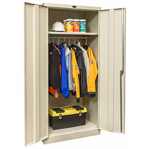 Steel Cabinet - 36"W x 24"D x 78"H w/ Coat Rod & Shelf