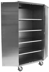 Stainless Steel Storage Cabinet with Casters - 36"W x 24"D x 78"H, Sloped Top