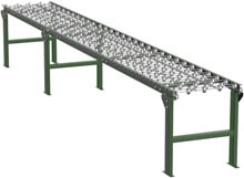 Steel Skatewheel Conveyor - 15' long, 18" wide, with supports