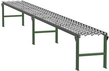 Steel Skatewheel Conveyor - 20' long, 12" wide, with supports