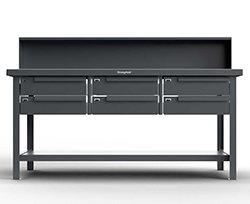 Shop Table with 6 Drawers and Back Shelf  - 72"W x 36"D x 34"H
