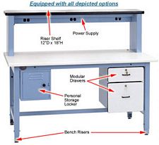 Technician Workstation,  60" x 30", Plastic Laminate Top