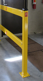 Modular Handrail End Post, 3"W x 3"D x 44"H with 1/2" base plate