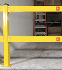 Modular Handrail Inline Post, 3"W x 3"D x 44"H with 1/2" base plate