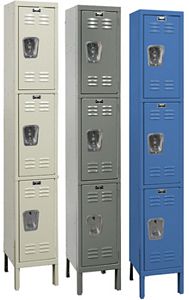 Wardrobe Locker - Triple Tier, 1 wide, 12"w x 12"d x 24"h openings