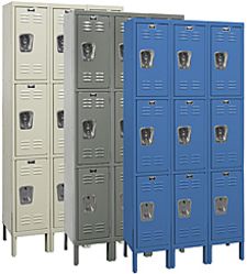 Fully-Assembled Wardrobe Locker - Triple Tier, 3 wide, 12"w x 18"d x 24"h openings