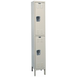 1 Wide Double Tier Galvanite Locker - 12"w x 18"d x 36"h