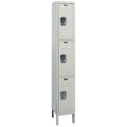 1 Wide Triple Tier Galvanite Locker - 12"w x 18"d x 24"h