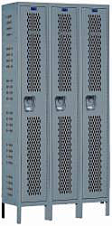 Ventilated Athletic Lockers - Three Wide - 18"w x 18"d x 72"h Opening