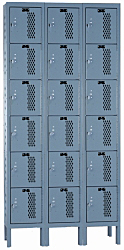 Ventilated Athletic Lockers - Three Wide - 12"w x 12"d x 12"h Opening, Fully Assembled