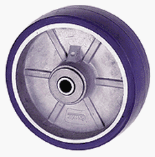 Urethane on Aluminum Wheel, 4" x 2", 700 lb. cap. for 1/2" dia. axle & 2-7/16" hub length