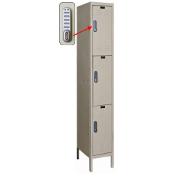 1 Wide Triple Tier DigiTech Electronic Access Locker - 12"w x 18"d x 24"h